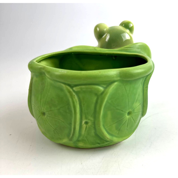 Super Cute Vintage Anthropomorphic Frog Planter For Succulents Flowers Or Plant - Picture 5 of 12